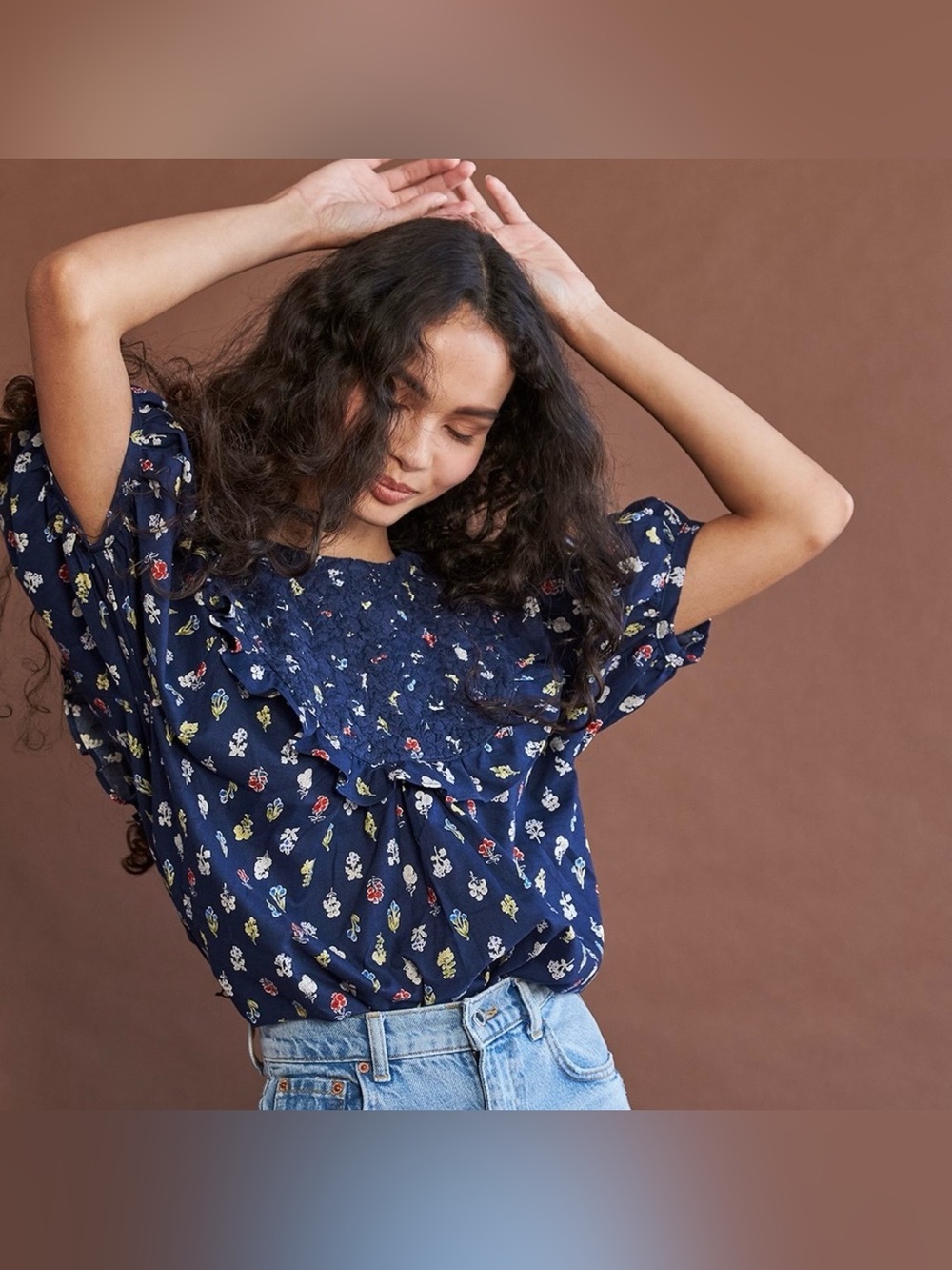 RARE Mi Golondrina Alessandra embroidered Floral Blouse XS